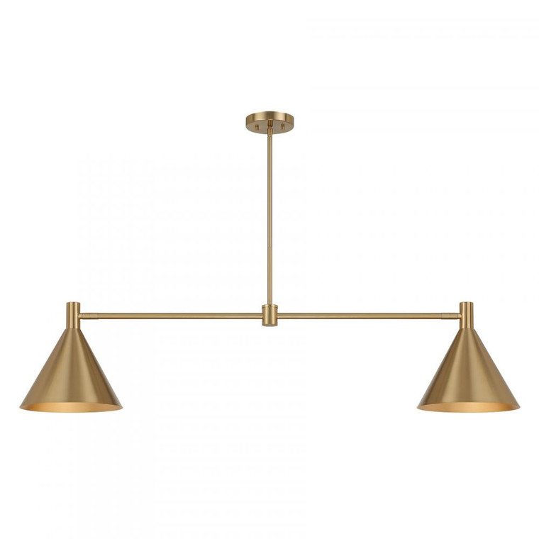 Savoy House Pharos 1-8005-2-127 10 Inch 2 Light Noble Brass Linear Chandelier Dry Rated