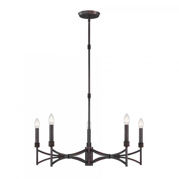 Savoy House Gardner 1-8167-5-26 30 Inch 5 Light Champagne Mist Chandelier Dry Rated