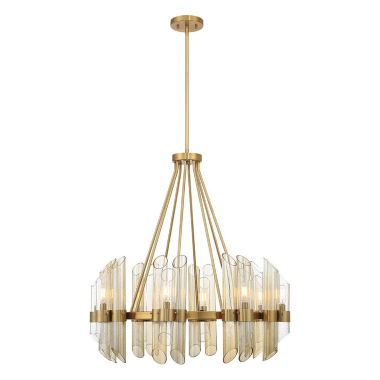 Savoy House Biltmore 1-9105-8-322 30 Inch 8 Light Warm Brass Chandelier Dry Rated
