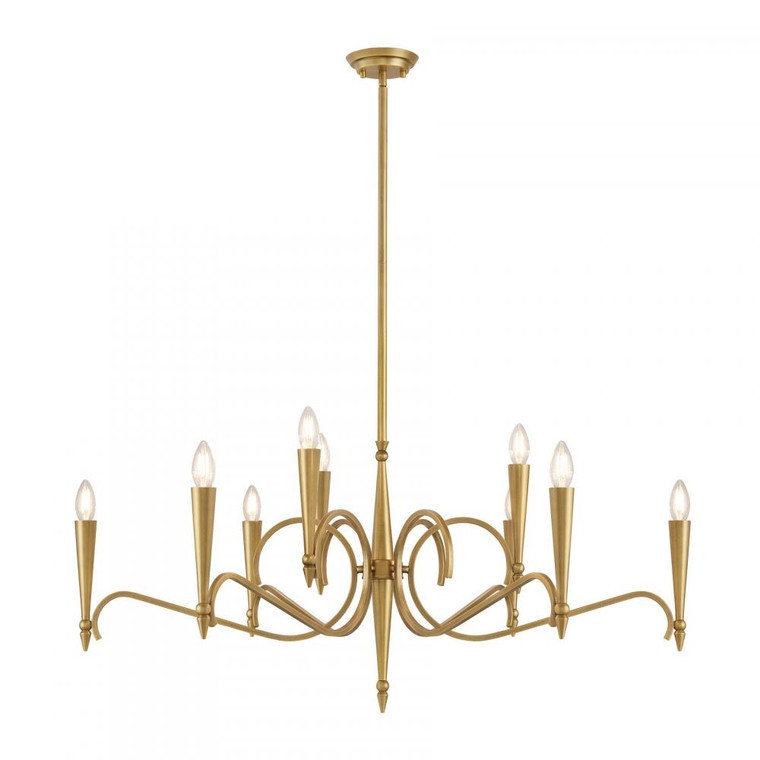 Savoy House Tremont 1-9417-9-220 38 Inch 9 Light Riviera Brass Chandelier Dry Rated