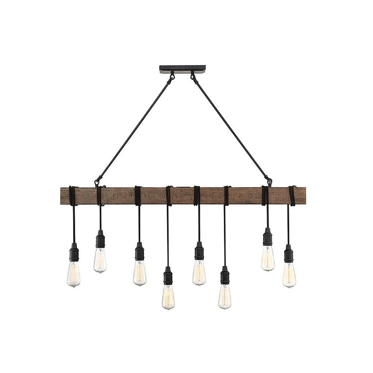 Savoy House Burgess 1-990-8-41 5 Inch 8 Light Durango Linear Chandelier Dry Rated