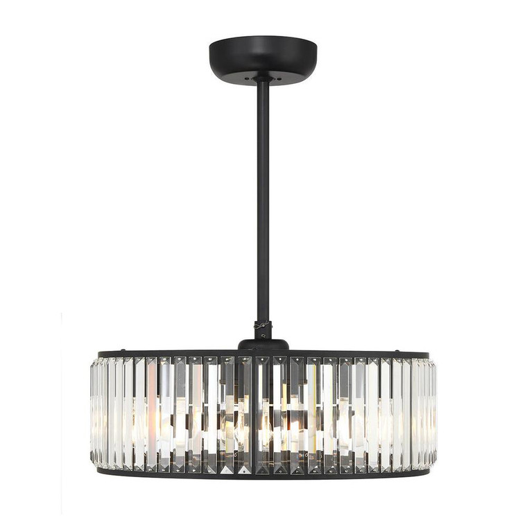 Savoy House Janus 23-FD-245-89 23 Inch 6 Light Matte Black Fandelier Ceiling Fan Chandelier – Fan D'Lier Dry Rated