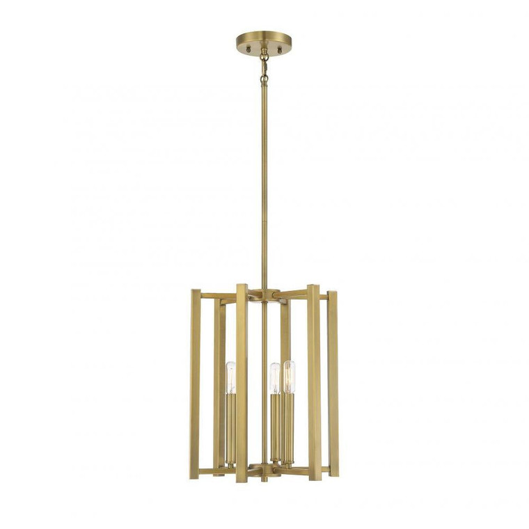 Savoy House Benson 3-7700-3-322 13 Inch 3 Light Warm Brass Pendant Dry Rated