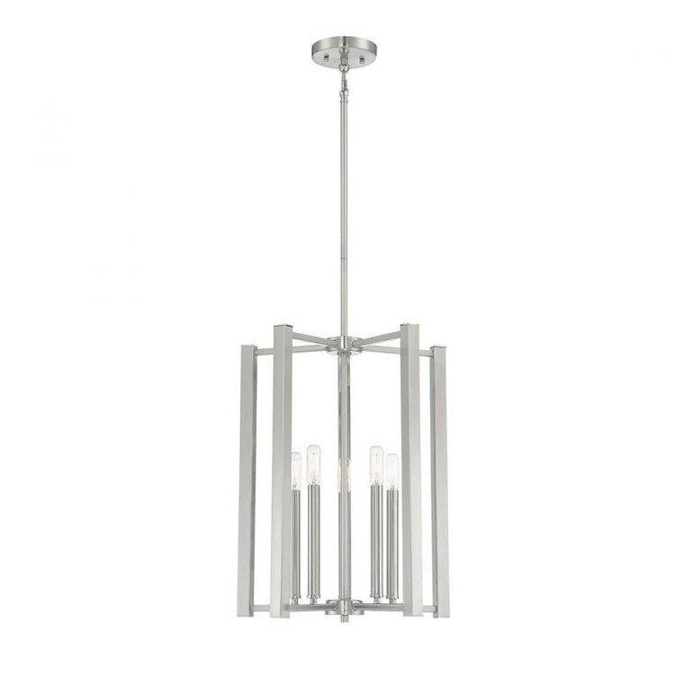 Savoy House Benson 3-7701-5-SN 15 Inch 5 Light Satin Nickel Pendant Dry Rated