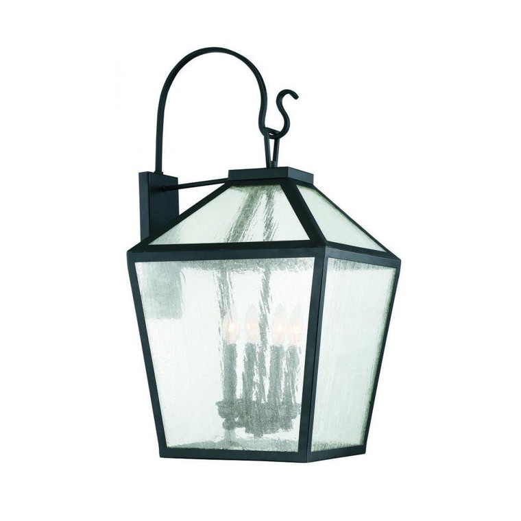 Savoy House Woodstock 5-102-BK 15 Inch 4 Light Black Outdoor Wall Sconce Light Wet Rated