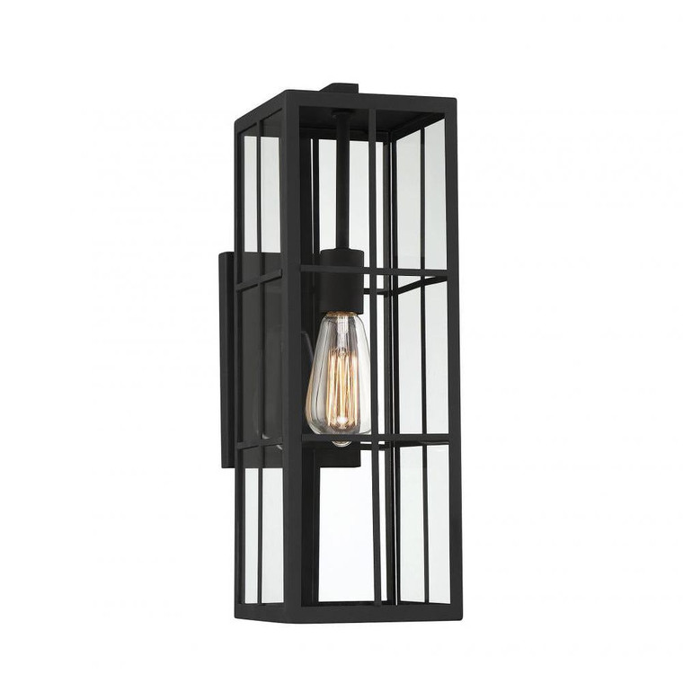 Savoy House Ericson 5-1990-BK 6 Inch 1 Light Matte Black Outdoor Wall Sconce Light Wet Rated