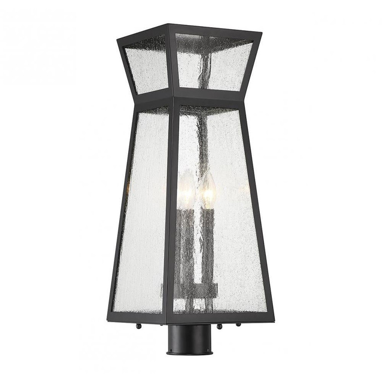 Savoy House Millford 5-633-BK 9 Inch 3 Light Matte Black Outdoor Post Light Fixture Wet Rated
