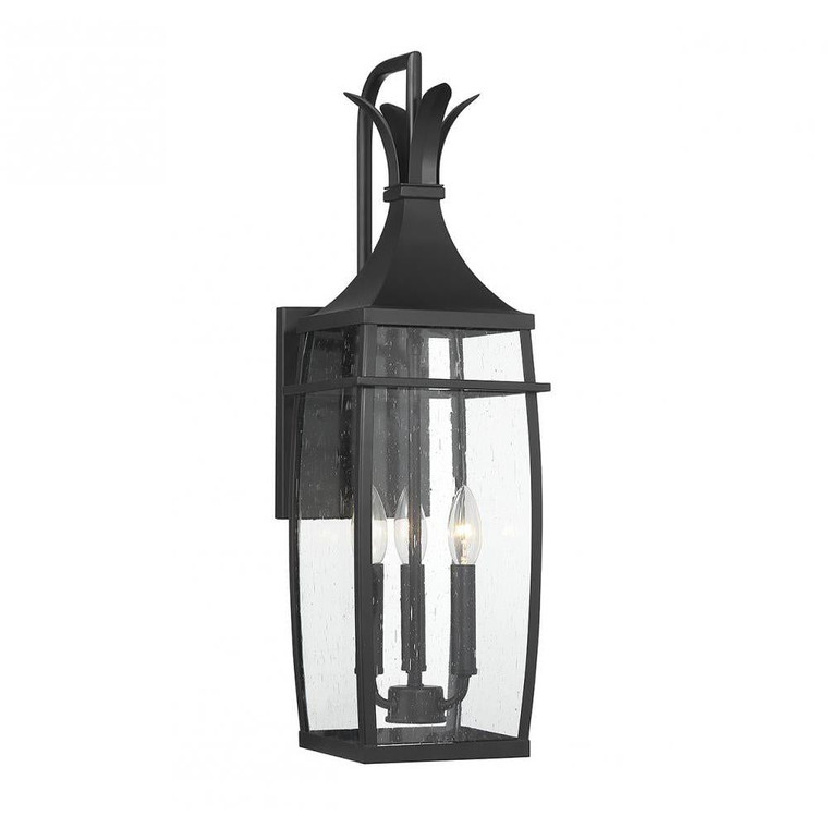Savoy House Montpelier 5-765-BK 7 Inch 3 Light Matte Black Outdoor Wall Sconce Light Wet Rated