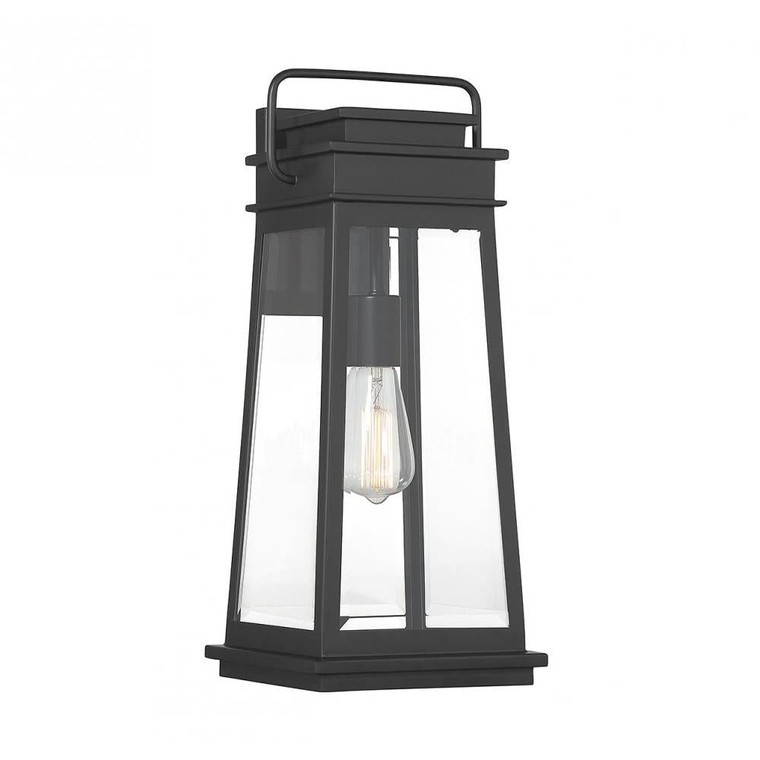 Savoy House Boone 5-813-BK 8 Inch 1 Light Matte Black Outdoor Wall Sconce Light Wet Rated