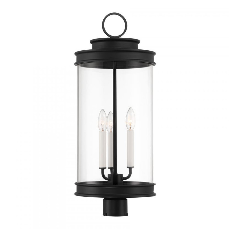 Savoy House Englewood 5-902-BK 10 Inch 3 Light Matte Black Outdoor Post Light Fixture Wet Rated