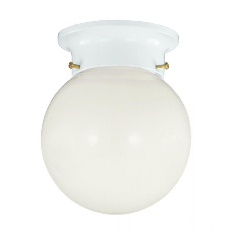 Savoy House 1-Light Ceiling Light 6-904-5-WHT 5 Inch 1 Light White Flush Mount Dry Rated