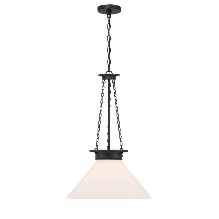 Savoy House Myers 7-1011-1-89 18 Inch 1 Light Matte Black Pendant Dry Rated