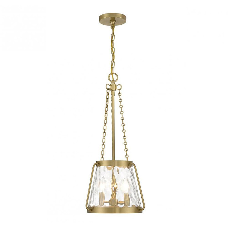 Savoy House Crawford 7-1803-3-322 12 Inch 3 Light Warm Brass Pendant Dry Rated