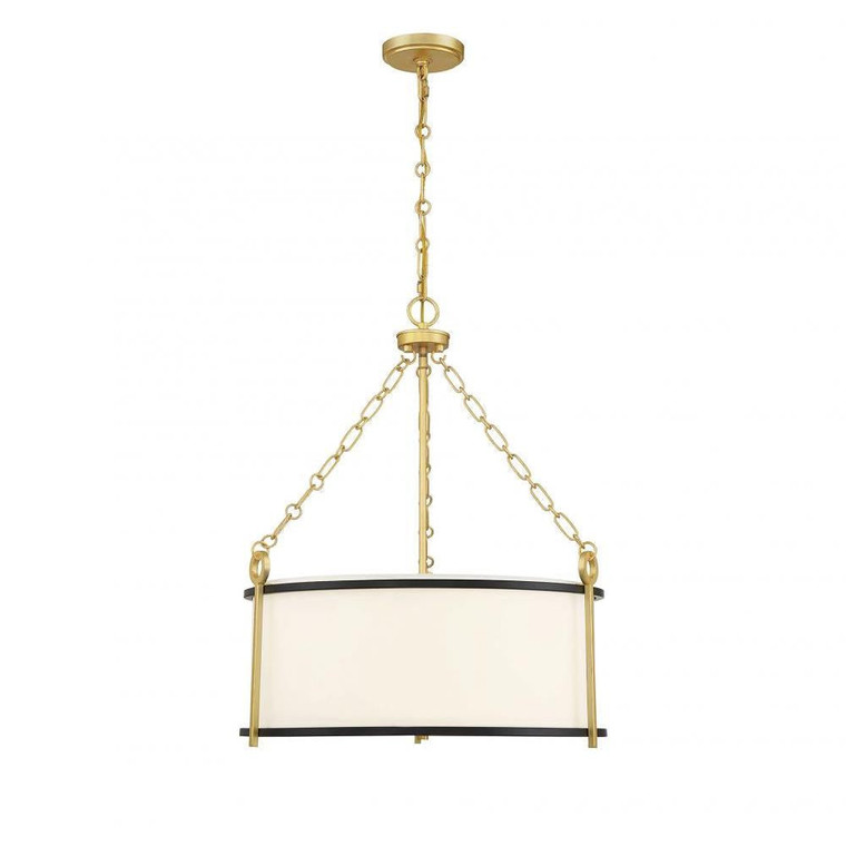 Savoy House Kian 7-1920-3-261 22 Inch 3 Light Matte Black with True Gold Pendant Dry Rated