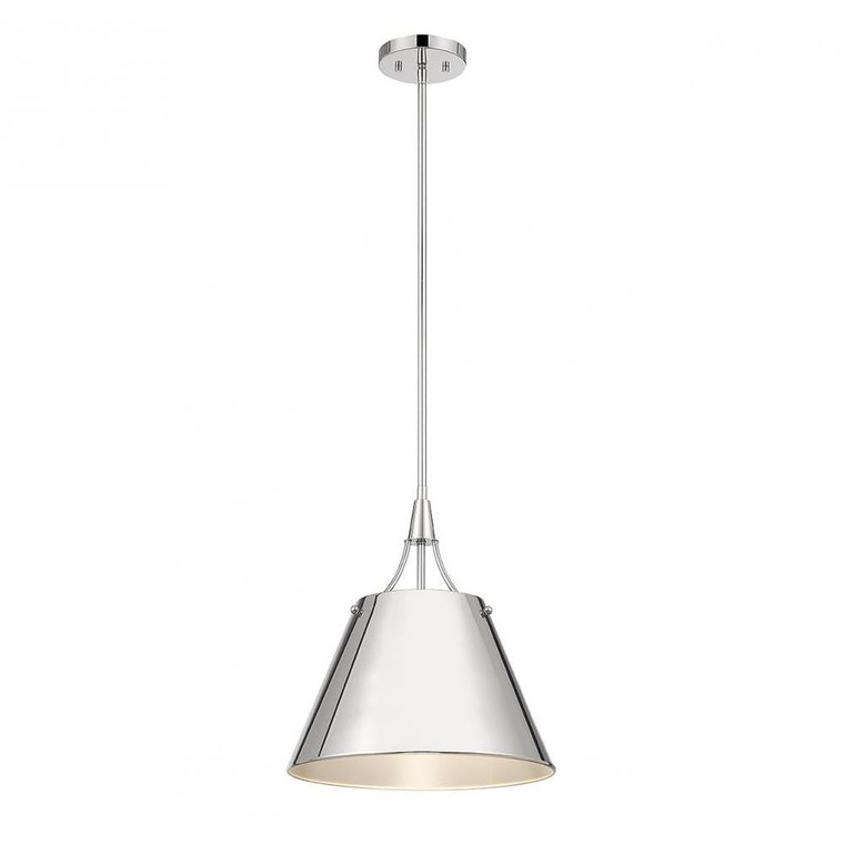Savoy House Willis 7-4499-1-109 14 Inch 1 Light Polished Nickel Pendant Dry Rated
