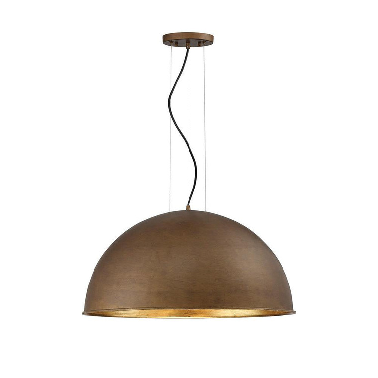 Savoy House Sommerton 7-5014-3-84 24 Inch 3 Light Rubbed Bronze with Gold Leaf Pendant Dry Rated