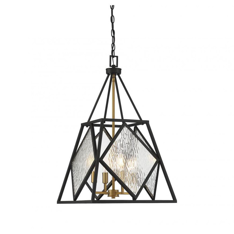 Savoy House Capella 7-5402-4-79 16 Inch 4 Light English Bronze and Warm Brass Pendant Dry Rated