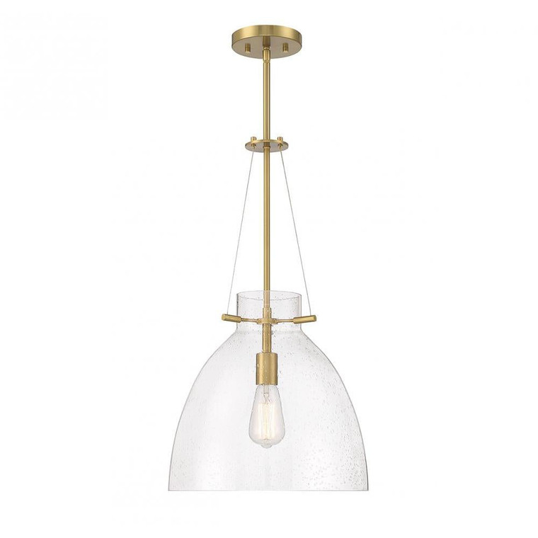 Savoy House Foster 7-7006-1-322 14 Inch 1 Light Warm Brass Pendant Dry Rated