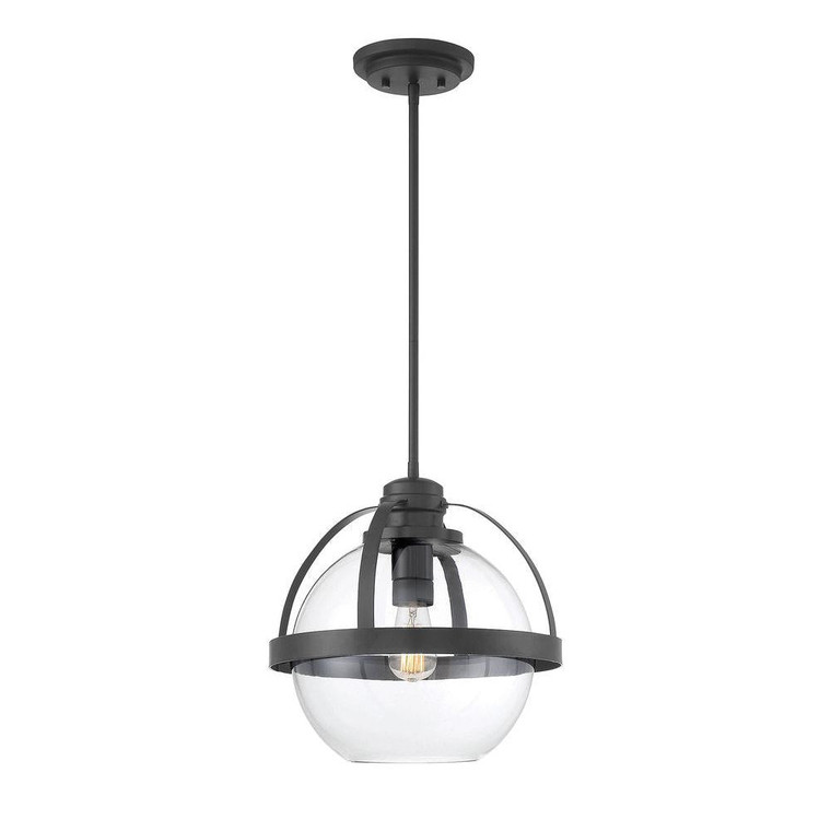 Savoy House Pendleton 7-7201-1-89 14 Inch 1 Light Matte Black Pendant Dry Rated