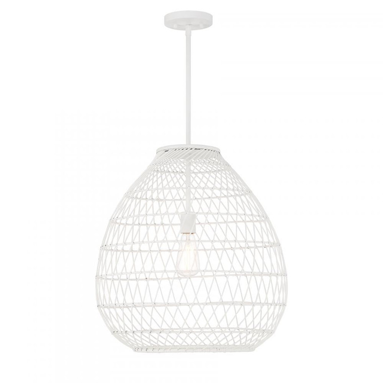Savoy House Maya 7-7681-1-83 20 Inch 1 Light Bisque White Pendant Damp Rated