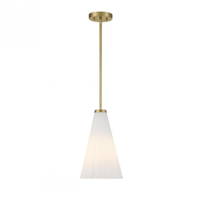 Savoy House Bristol 7-8840-1-322 9 Inch 1 Light Warm Brass Pendant Dry Rated
