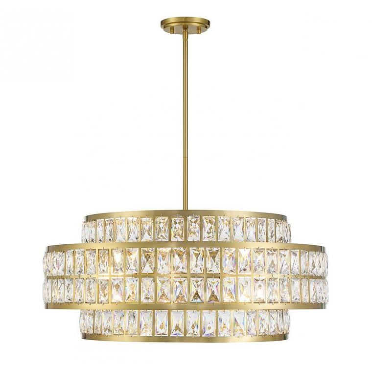 Savoy House Renzo 7-9048-6-322 28 Inch 6 Light Warm Brass Pendant Dry Rated