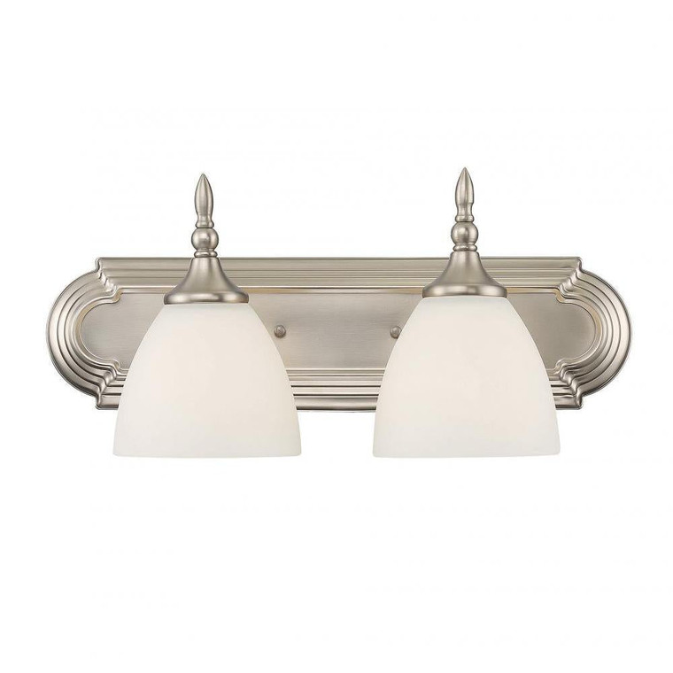 Savoy House Herndon 8-1007-2-SN 18 Inch 2 Light Satin Nickel Bathroom Vanity Light Damp Rated
