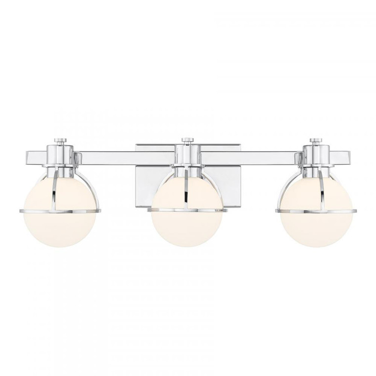 Savoy House Pierce 8-1060-3-11 24 Inch 3 Light Chrome Bathroom Vanity Light Damp Rated