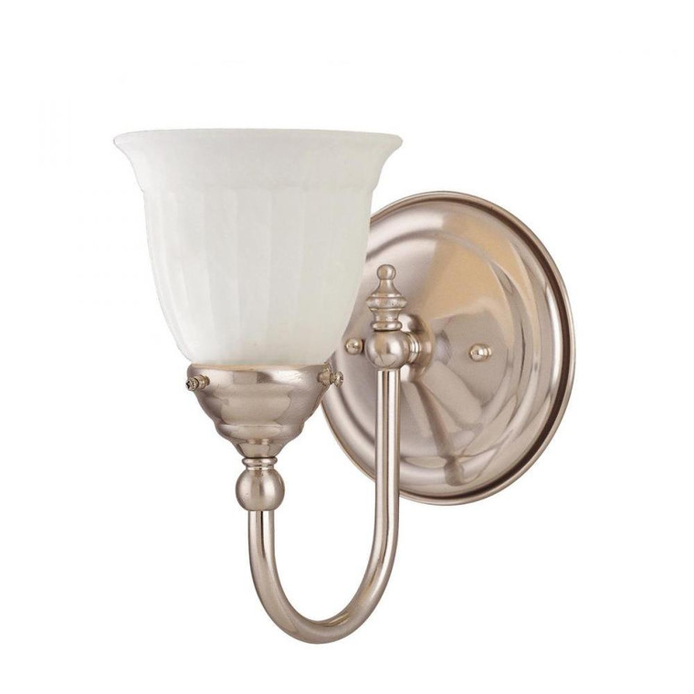 Savoy House Brunswick 8-1062-1-SN 6 Inch 1 Light Satin Nickel Bathroom Vanity Light Damp Rated