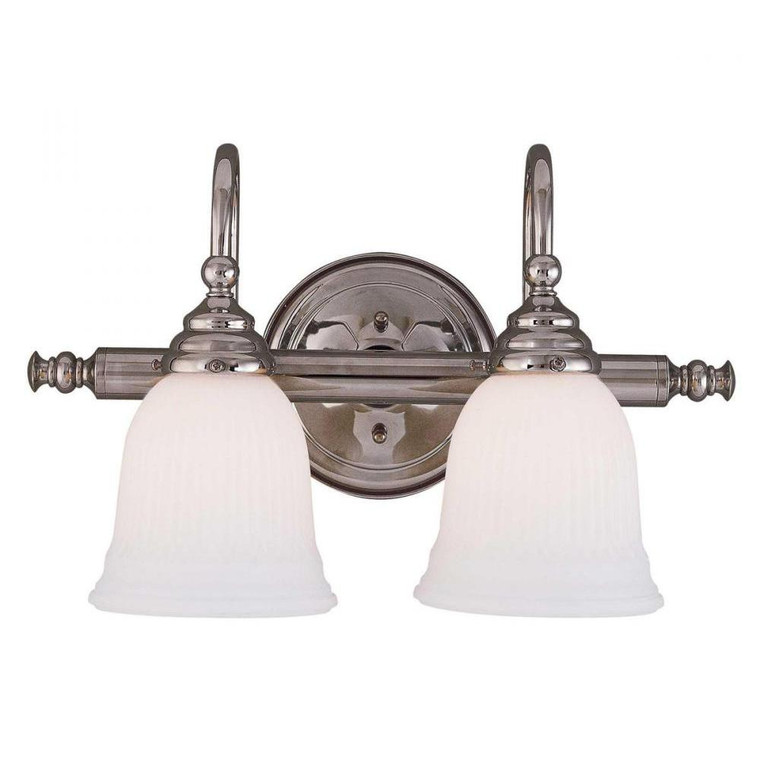 Savoy House Brunswick 8-1062-2-CH 17 Inch 2 Light Chrome Bathroom Vanity Light Damp Rated