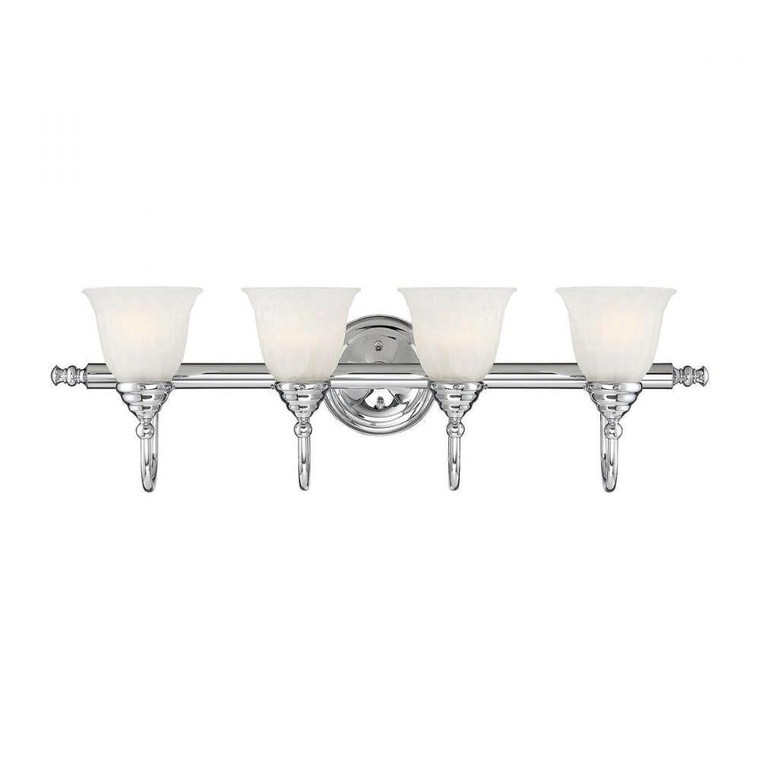 Savoy House Brunswick 8-1062-4-CH 31 Inch 4 Light Chrome Bathroom Vanity Light Damp Rated