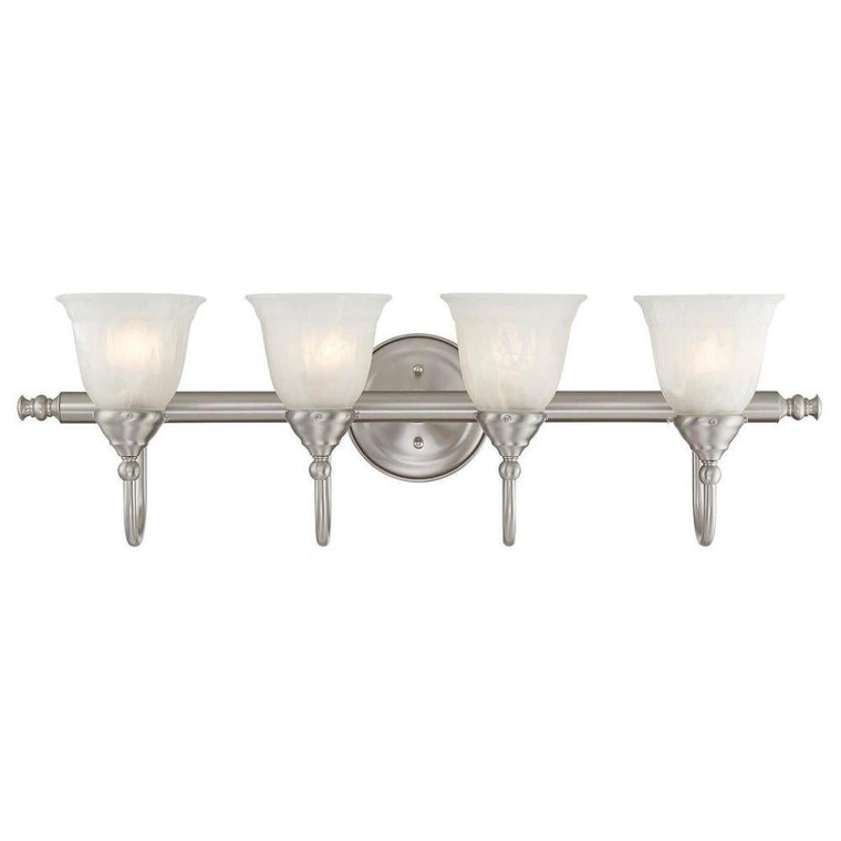 Savoy House Brunswick 8-1062-4-SN 31 Inch 4 Light Satin Nickel Bathroom Vanity Light Damp Rated