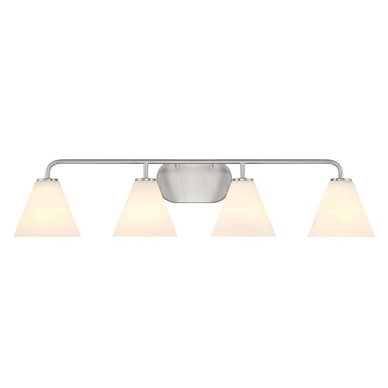 Savoy House Blair 8-2988-4-SN 35 Inch 4 Light Satin Nickel Bathroom Vanity Light Damp Rated