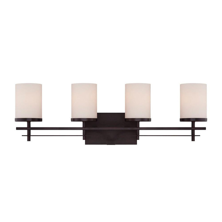 Savoy House Colton 8-338-4-13 28 Inch 4 Light English Bronze Bathroom Vanity Light Damp Rated
