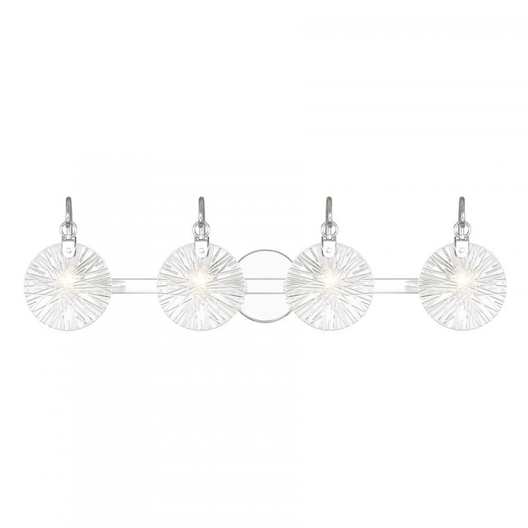 Savoy House Addison 8-3981-4-11 32 Inch 4 Light Polished Chrome Bathroom Vanity Light Damp Rated