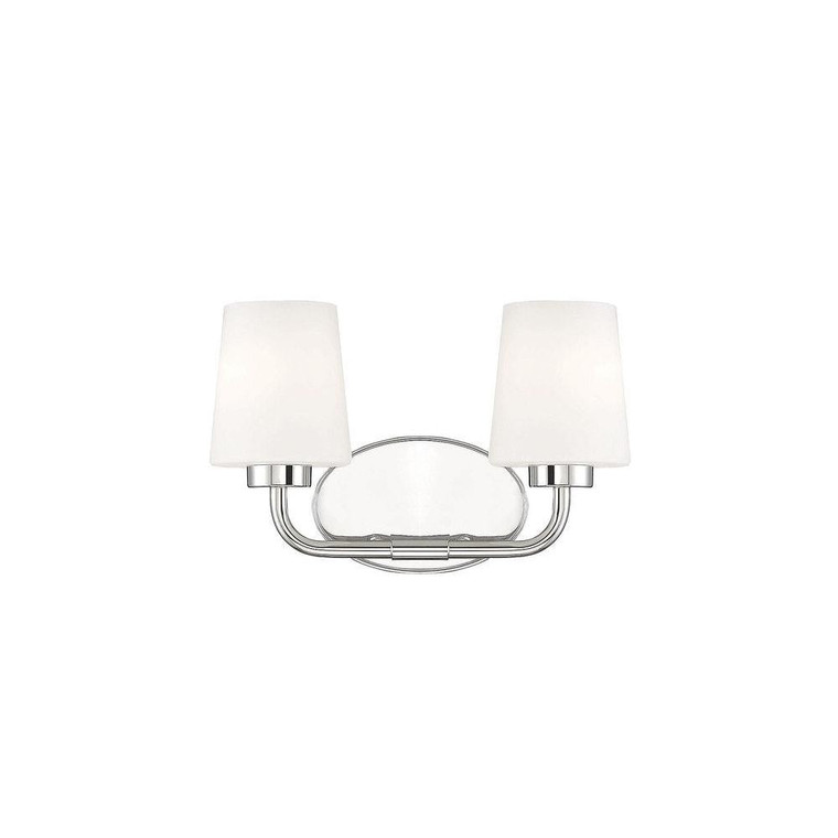 Savoy House Capra 8-4090-2-109 15 Inch 2 Light Polished Nickel Bathroom Vanity Light Damp Rated