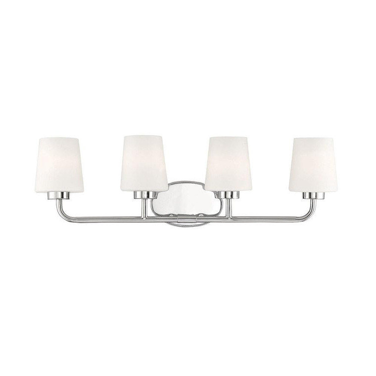 Savoy House Capra 8-4090-4-109 31 Inch 4 Light Polished Nickel Bathroom Vanity Light Damp Rated