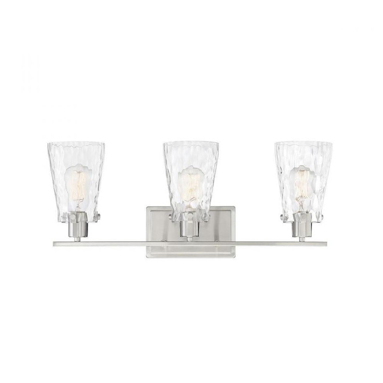 Savoy House Vaughan 8-4508-3-SN 23 Inch 3 Light Satin Nickel Bathroom Vanity Light Damp Rated