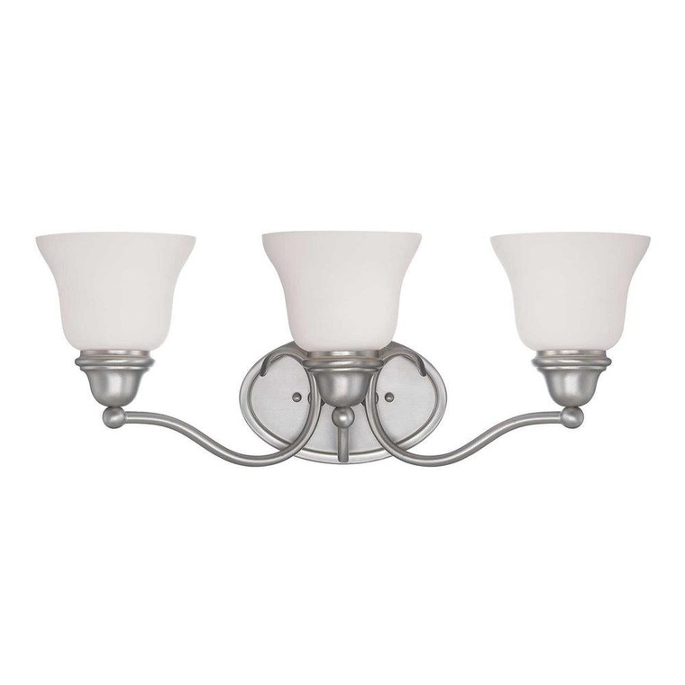 Savoy House Yates 8-6837-3-69 22 Inch 3 Light Pewter Bathroom Vanity Light Damp Rated