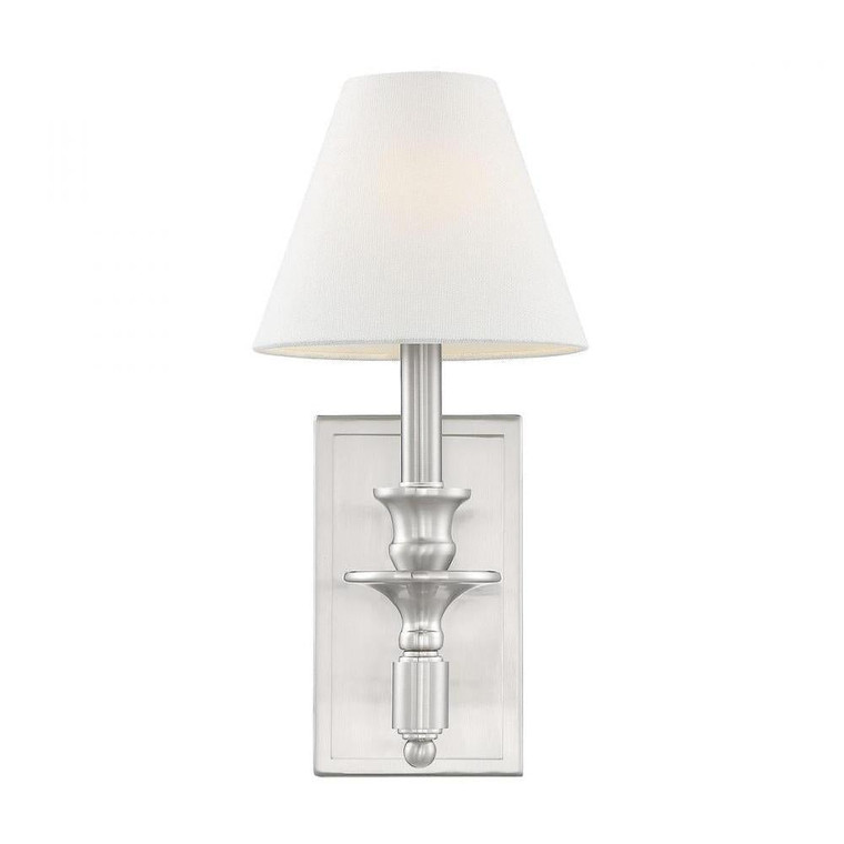 Savoy House Washburn 9-0700-1-SN 6 Inch 1 Light Satin Nickel Sconce Damp Rated