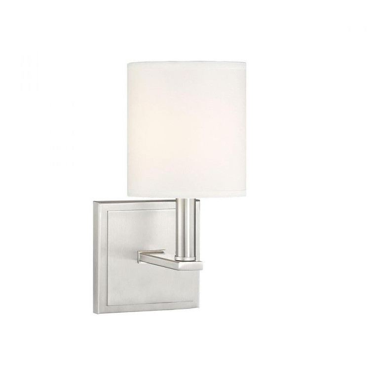Savoy House Waverly 9-1200-1-SN 5 Inch 1 Light Satin Nickel Sconce Damp Rated