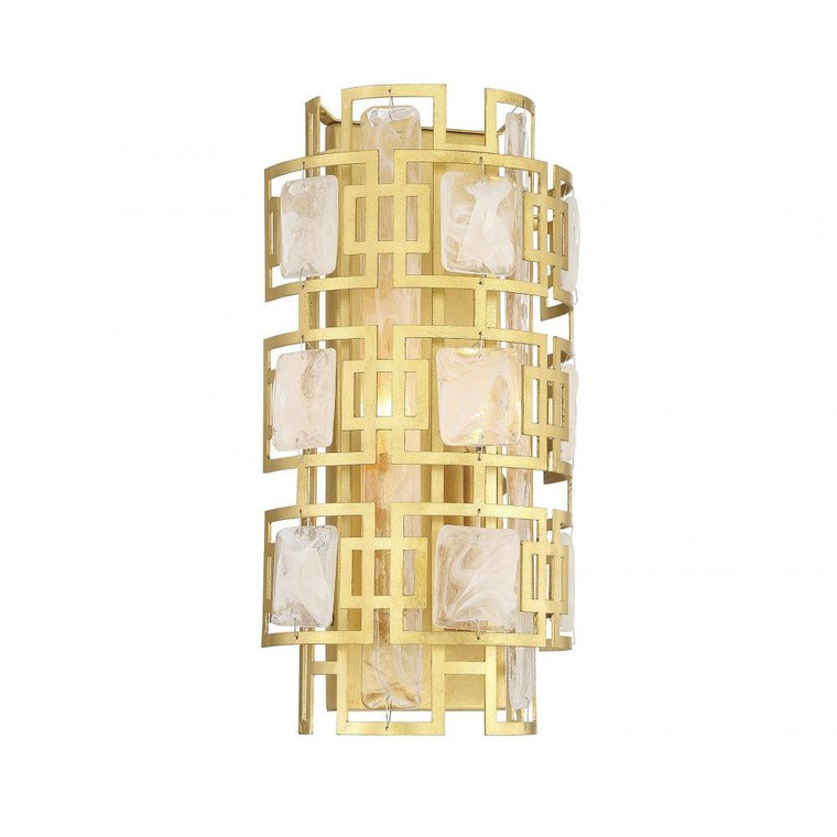 Savoy House Portia 9-2030-2-260 8 Inch 2 Light True Gold Sconce Damp Rated