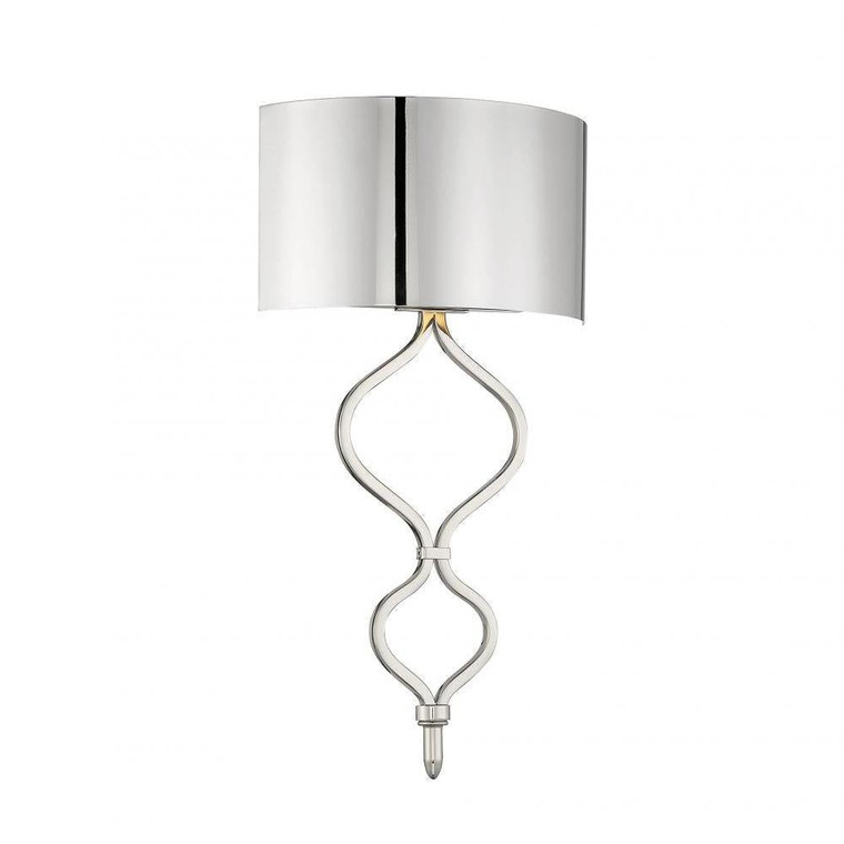 Savoy House Como LED Wall Sconce 9-6520-1-109 11 Inch LED Polished Nickel Sconce Damp Rated