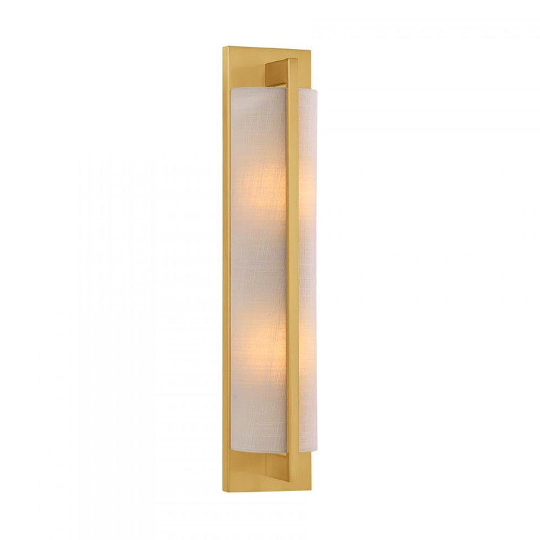 Savoy House Carver 9-8257-2-322 4 Inch 2 Light Warm Brass Sconce Dry Rated