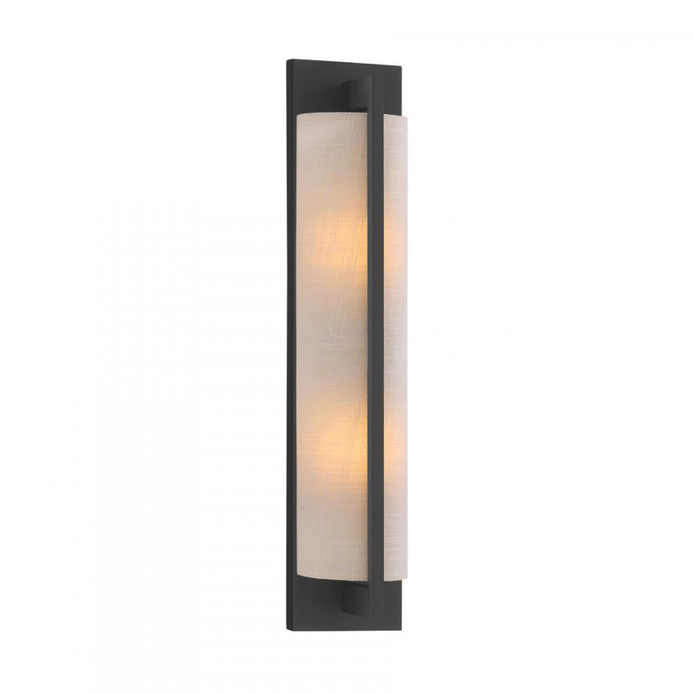 Savoy House Carver 9-8257-2-89 4 Inch 2 Light Matte Black Sconce Dry Rated