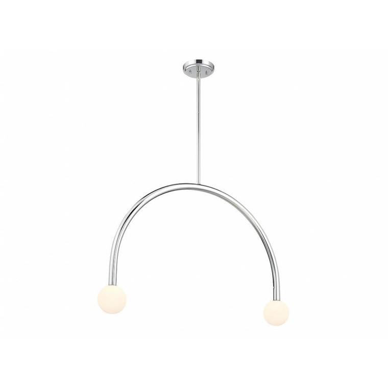 Meridian 2-Light Chandelier M100132CH 4 Inch 2 Light Chrome Chandelier Dry Rated