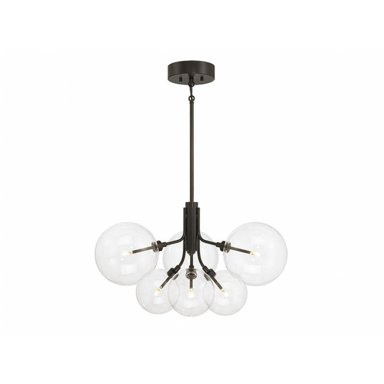 Meridian 6-Light Chandelier M100135ORB 26 Inch 6 Light Oil Rubbed Bronze Chandelier Dry Rated