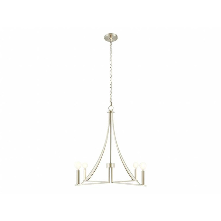 Meridian 4-Light Chandelier M100141BN 30 Inch 4 Light Brushed Nickel Chandelier Dry Rated