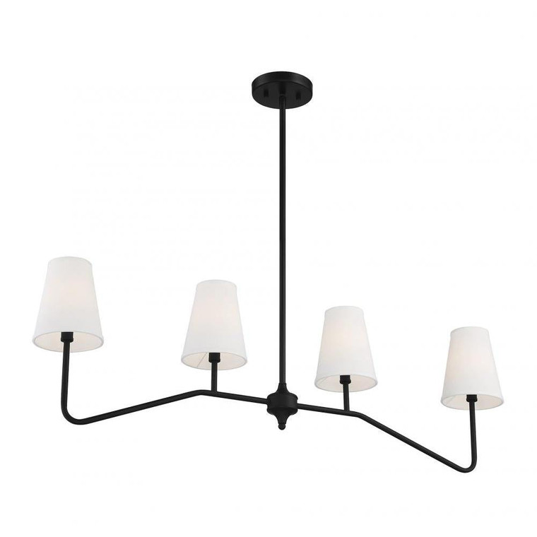 Meridian 4-Light Linear Chandelier M10078MBK 5 Inch 4 Light Matte Black Linear Chandelier Dry Rated