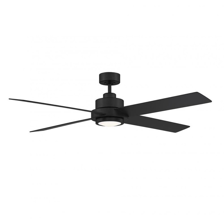 Meridian M2011MBKRV 56 Inch LED Matte Black Ceiling Fan Damp Rated